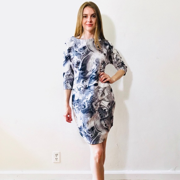 ASOS Dresses & Skirts - ASOS MARBLED SOFT NEOPRENE STYLE DRESS 8
